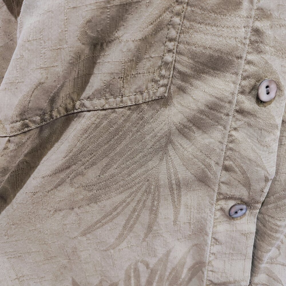 Chico's Design 100% Silk Leaf Pattern Button Down… - image 5